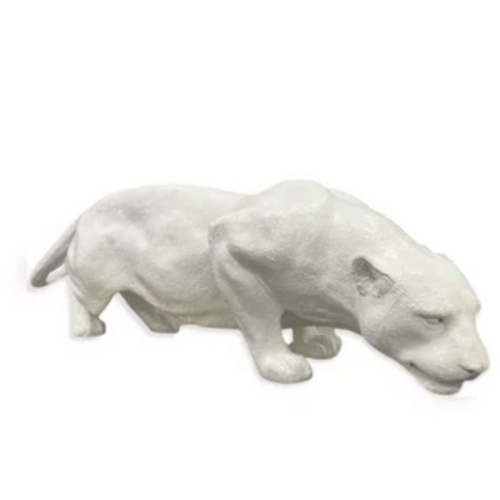 Statue Panthere Animaux Resine - 140cm - Blanc