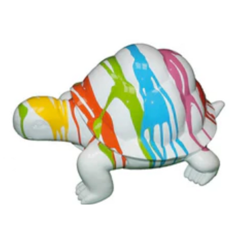 Statue Tortue Animaux Resine - 45cm - Multi Coulure Blanc