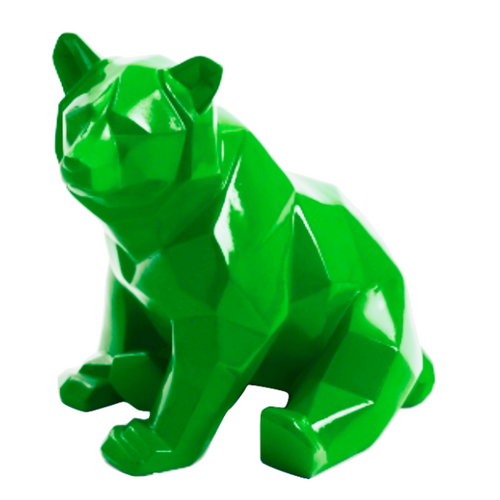 Statue d'Ours en Résine - 30 cm - Couleur Vert Pomme
