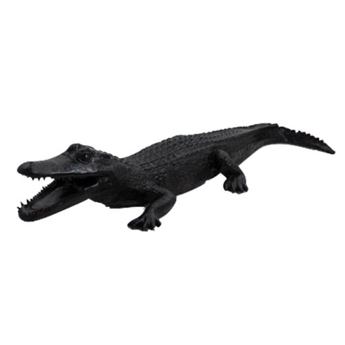 Statue en Résine de Crocodile - 215cm - Couleur Noire