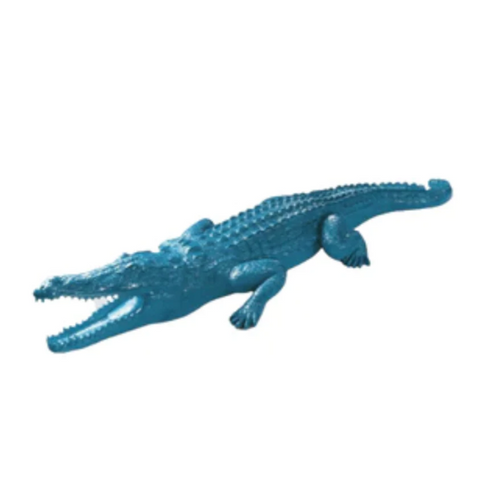Statue de Crocodile en Résine - 320cm - Couleur Bleu Ciel