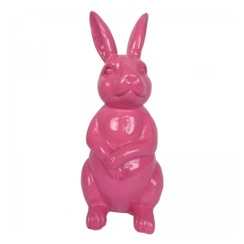 Statue de Lapin en Résine - 35 cm - Fuchsia Éblouissant