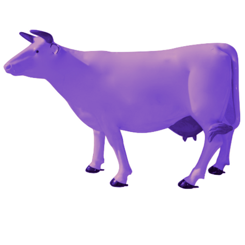 Statue Vache Animaux Resine - 225cm -Violet