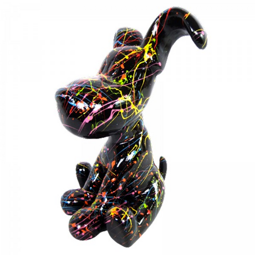 Statue Chien Snoopy Animaux Resine - 30cm - Graffiti Noir