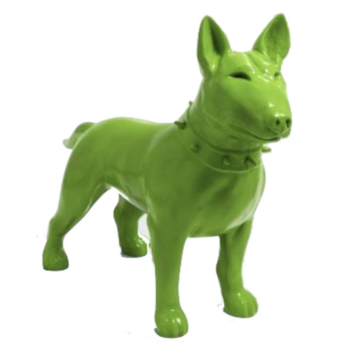 Statue Chien Bull Terrier Animaux Resine - 110cm - Vert Pomme