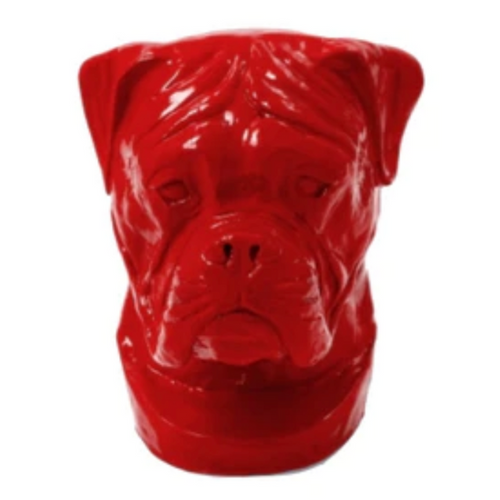 Statue Chien Boxer Animaux Resine - 35cm - Rouge