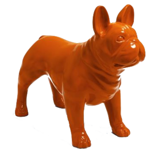 Statue Chien Bouledogue Francais Animaux Resine - 90cm - Orange