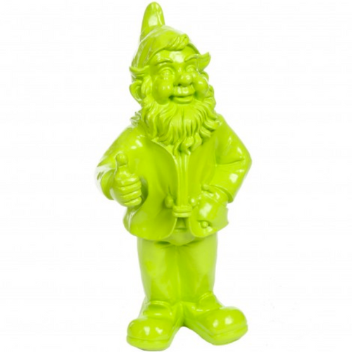 Statue Nain Artistique en Résine - 30cm - Couleur Vert Pomme