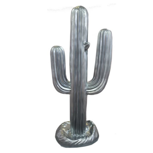 Statue de Cactus en Résine Animaux - 185cm - Argentée