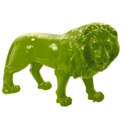 Statue Lion Animaux Resine - 35cm - Vert Pomme