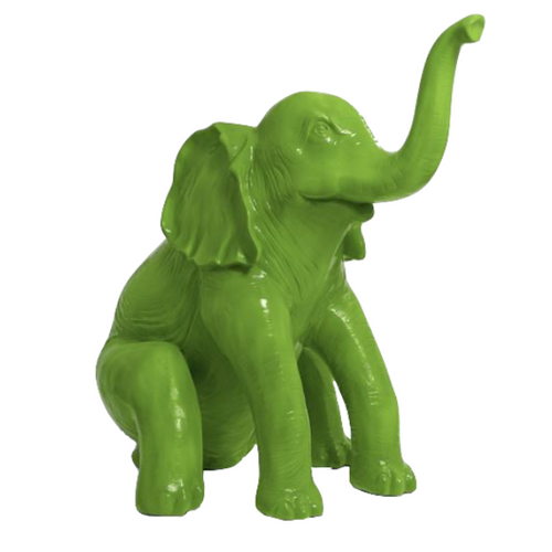 Statue Elephant Animaux Resine - 140cm - Vert Pomme