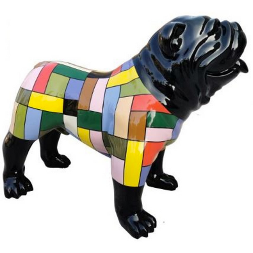 Statue de Bouledogue Anglais en Résine - 90cm - Dragibus Noir