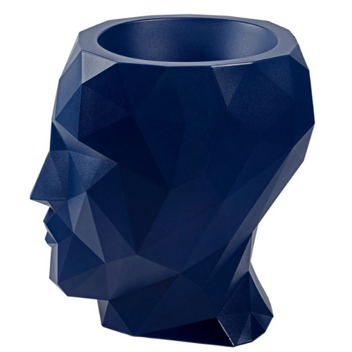 Statue Tete Pot de Fleurs Animaux Resine - 90cm - Bleu Nuit