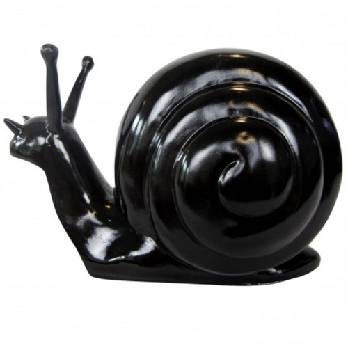 Statue d'Escargot en Résine - 50 cm - Couleur Noir Élégant