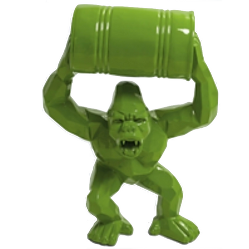 Sculpture de Gorille en Résine Origami - 70cm - Vert Pomme