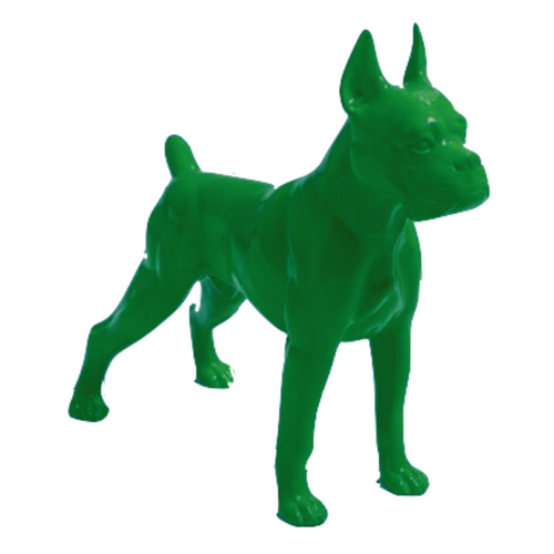 Statue Chien Boxer Animaux Resine - 50cm - Vert