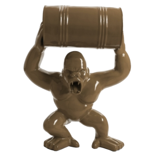 Statue de Gorille en Résine - 100cm - Finition Marron Élégante