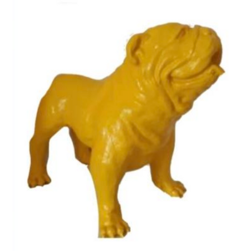Statue Résine Bouledogue Anglais - 60cm - Jaune Élégant
