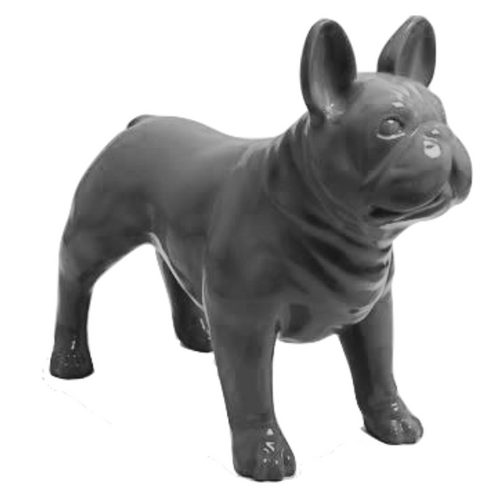 Statue Résine Chien Bouledogue Français - 90cm - Couleur Grise
