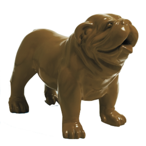 Statue Décorative Bouledogue Anglais en Résine - 30cm - Couleur Marron