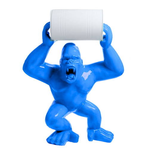 Statue Gorille Baril Animaux Resine - 260cm - Bleu