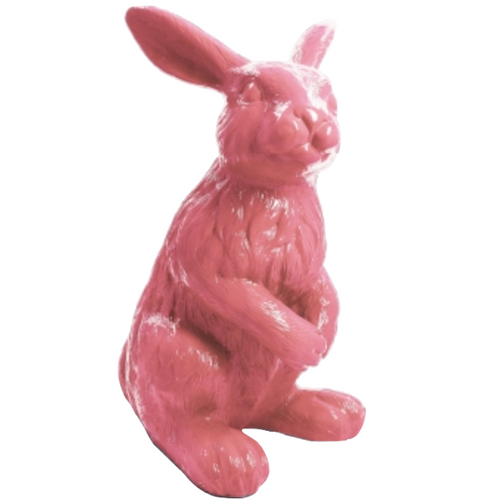 Statue Décorative Lapin en Résine - 115cm - Teinte Rose Pâle