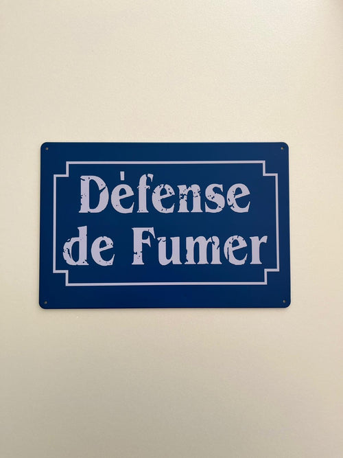 PLAQUE MÉTAL DEFENSE DE FUMER 30X20 CM - PLAQUE DECORATIVE
