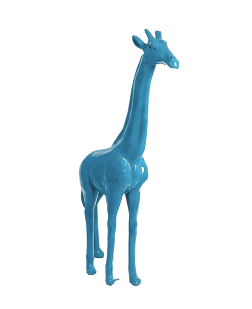 Statue Girafe Animaux Resine - 210cm - Bleu Ciel