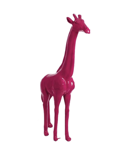 Statue Girafe Animaux Resine - 210cm - Rose Fushia