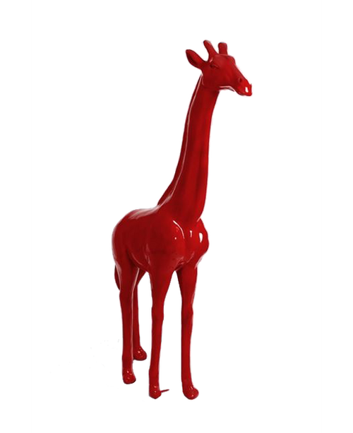 Statue Girafe Animaux Resine - 210cm - Rouge