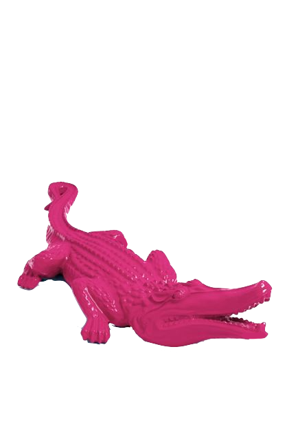 Statue Crocodile Animaux Resine - 120cm - Rose Fushia