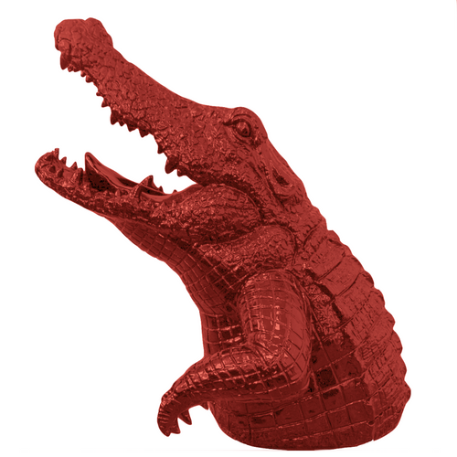 Statue de Crocodile en Résine 50 cm - Rouge Éblouissant