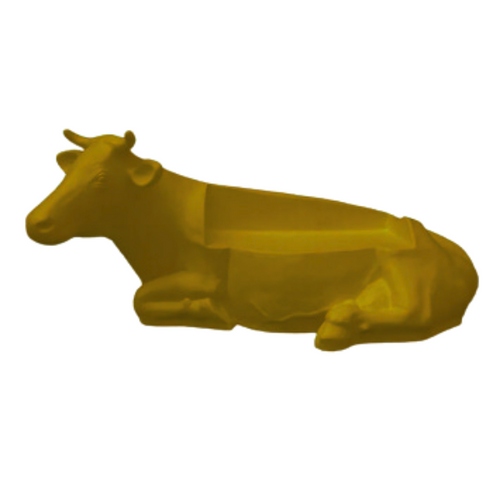 Statue Vache Banc Animaux Resine Decoration - 200cm - Marron