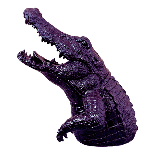 Statue de Crocodile en Résine 50cm - Violet Élégant