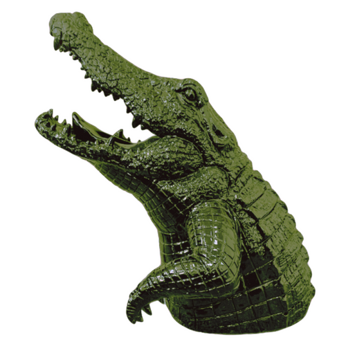 Sculpture de Crocodile en Résine 50cm - Kaki Élégant