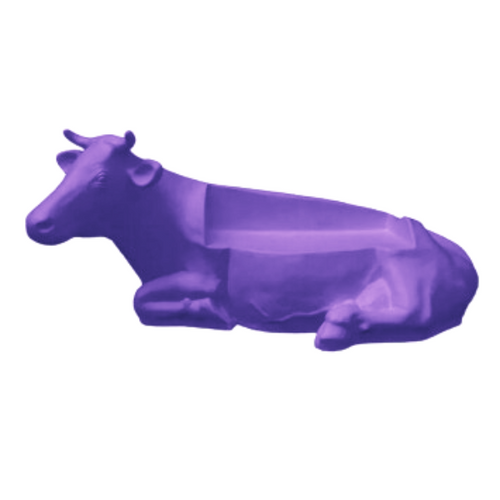 Statue Vache Banc Animaux Resine Decoration - 200cm - Violet