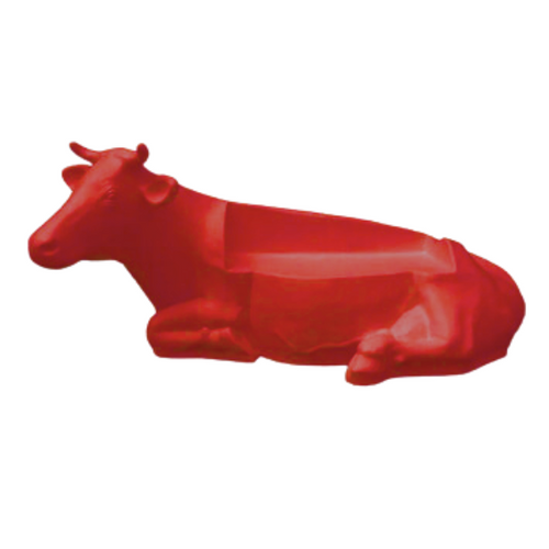 Statue Vache Banc Animaux Resine Decoration - 200cm - Rouge