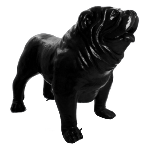 Statue Chien Bouledogue Anglais Animaux Resine - 160cm - Noir