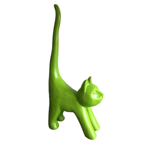 Statue Chat Animaux Resine - 205cm - Vert Pomme