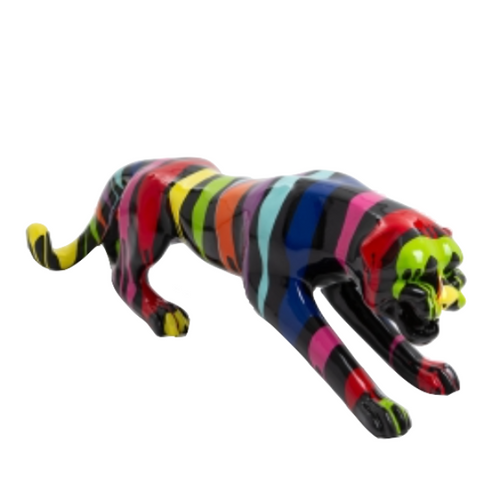 Statue Panthere Animaux Resine - 110cm - Multi Coulure Noir