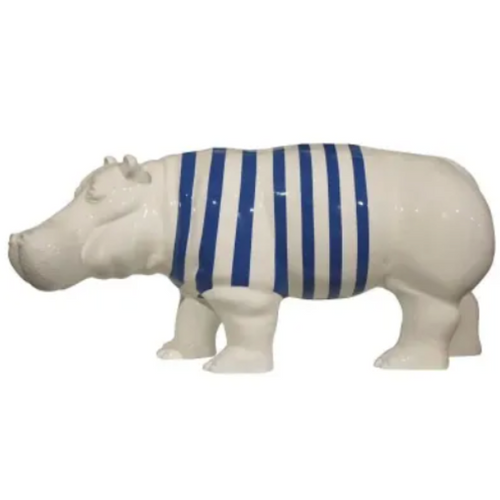 Statue Hippopotame Animaux Resine - 180cm - Marin Bleu