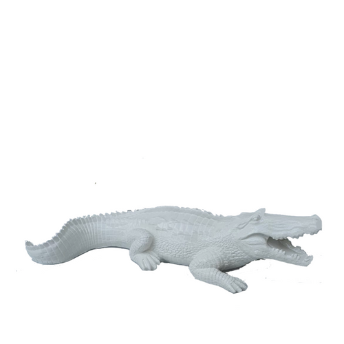 Statue Crocodile Animaux Resine - 70cm - Blanc