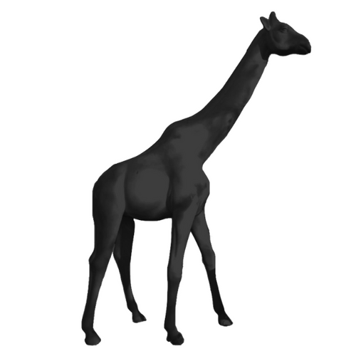 Statue de Girafe en Résine - 320cm - Noir Élégant