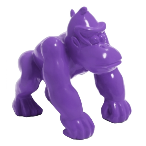 Statue Gorille Poing Animaux Resine - 70cm - Violet