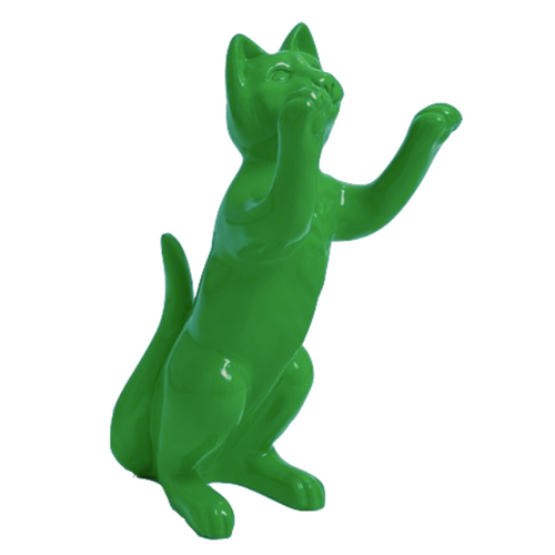 Statue Chat Animaux Resine - 55cm - Vert