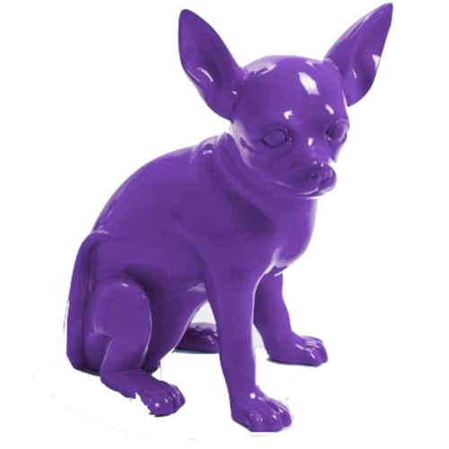 Statue Chien Chihuahua Animaux Resine - 40cm - Violet