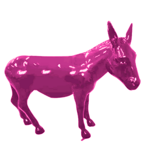 Statue d'Âne en Résine - 160 cm - Fuchsia Éclatant