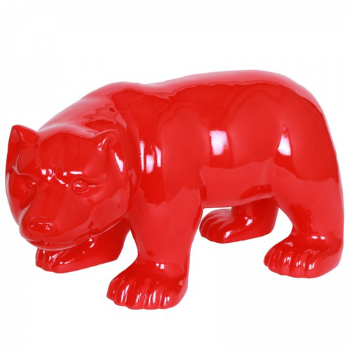 Statue Ours Animaux Resine - 100cm - Rouge