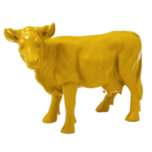 Statue Vache Animaux Resine - 50cm - Jaune