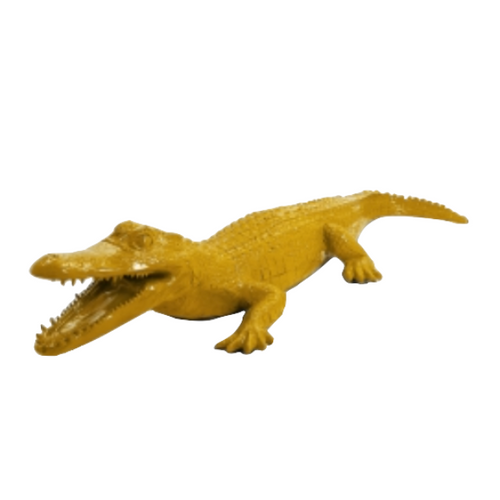 Statue de Crocodile en Résine - 215cm - Design Jaune Exotique